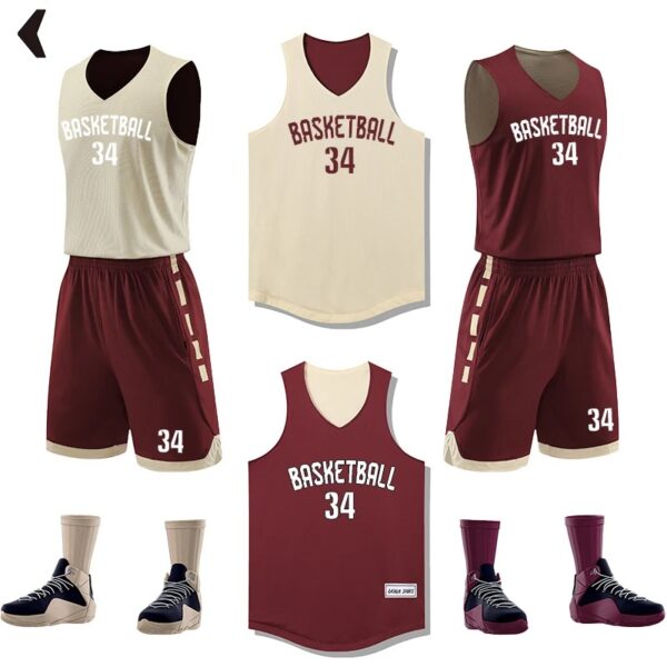 Reversible Basketball Jersey Set Breathable For Men